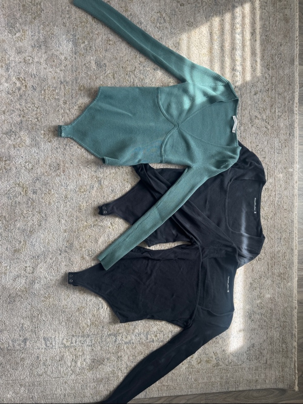Abercrombie & Fitch Bodysuits - Teal and Black Set of 3